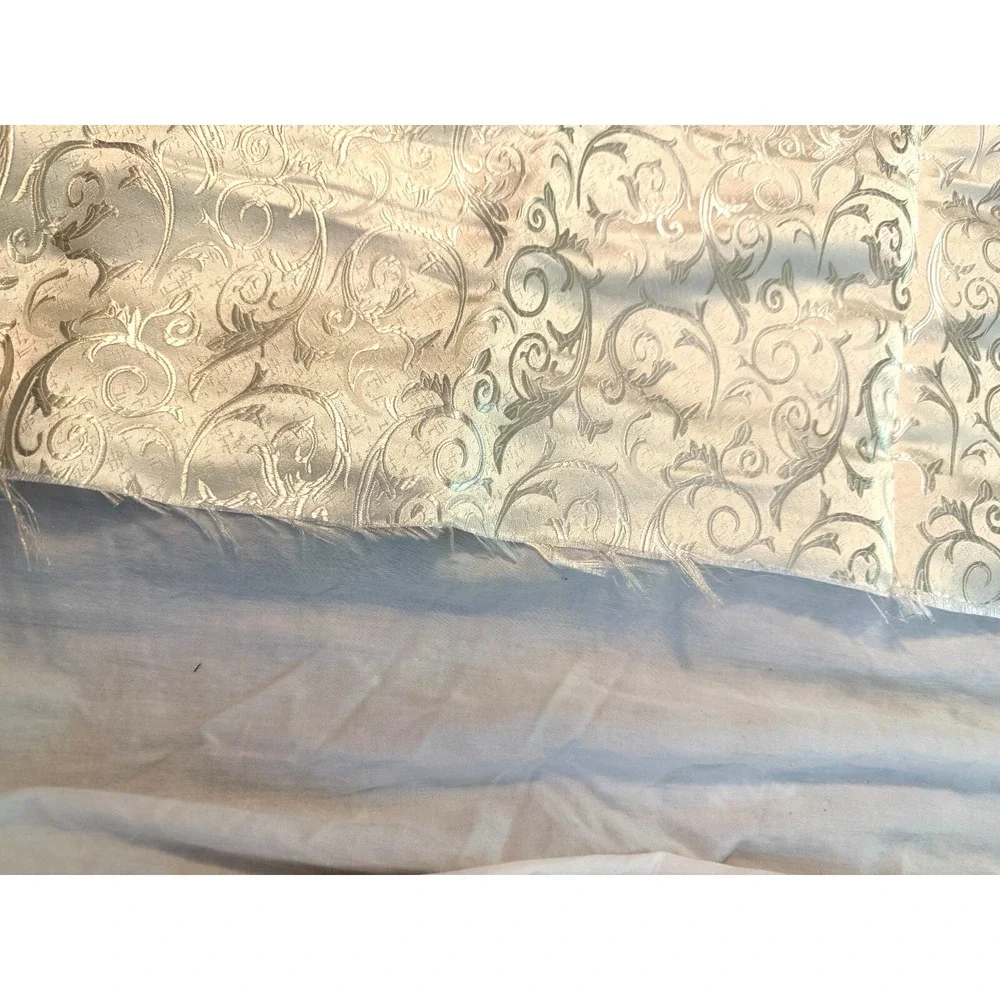 Vintage Elegant Ivory Brocade 2.4 yards Fabric High Sheen Ornate 36